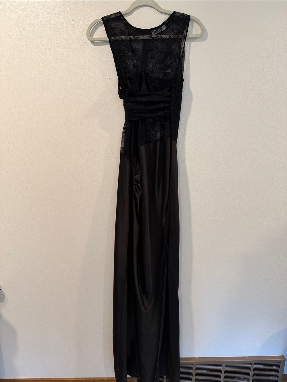 Showpo Black Lace & Satin Maxi Dress